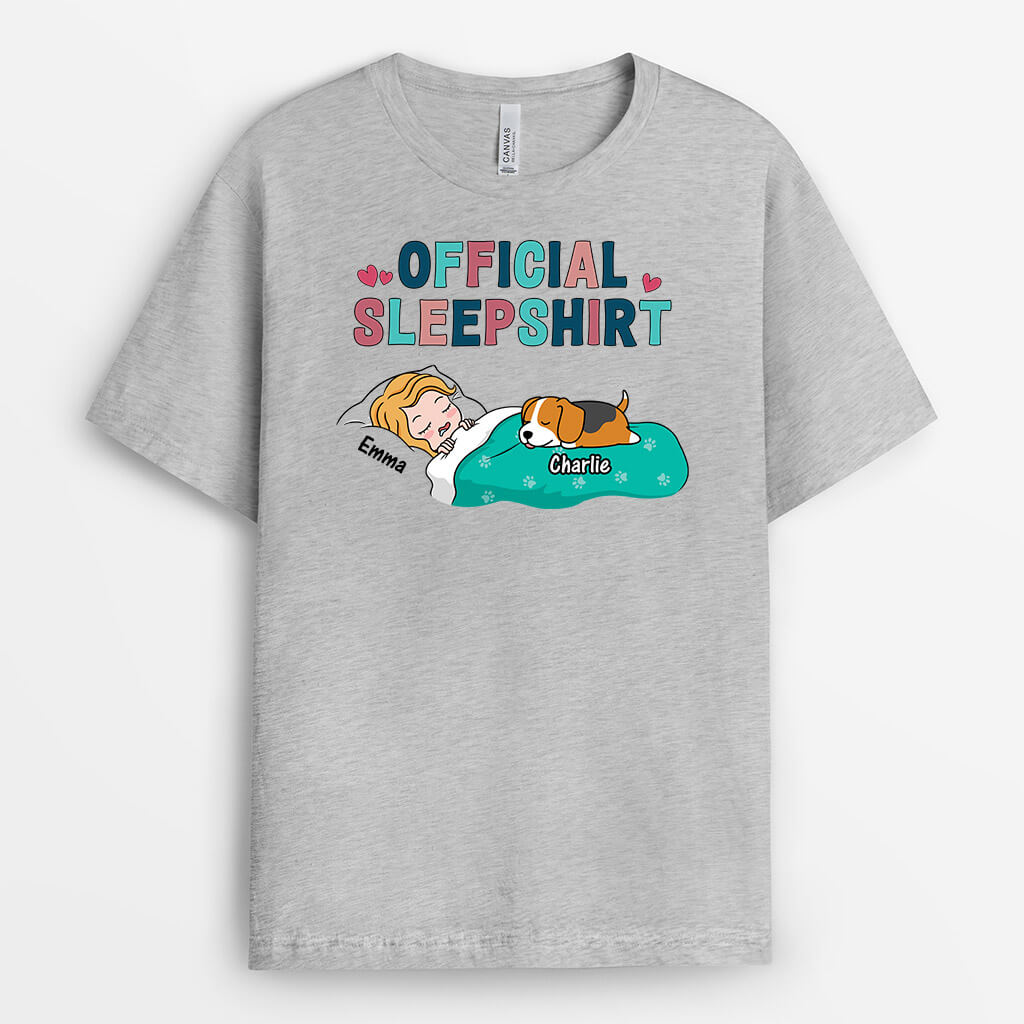 Official Sleep Shirt with Dogs – Custom Dog T-Shirts for Humans