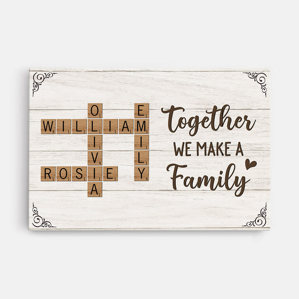 Together We Make A Family Puzzle - Customized Canvas For Parents/Grandparents