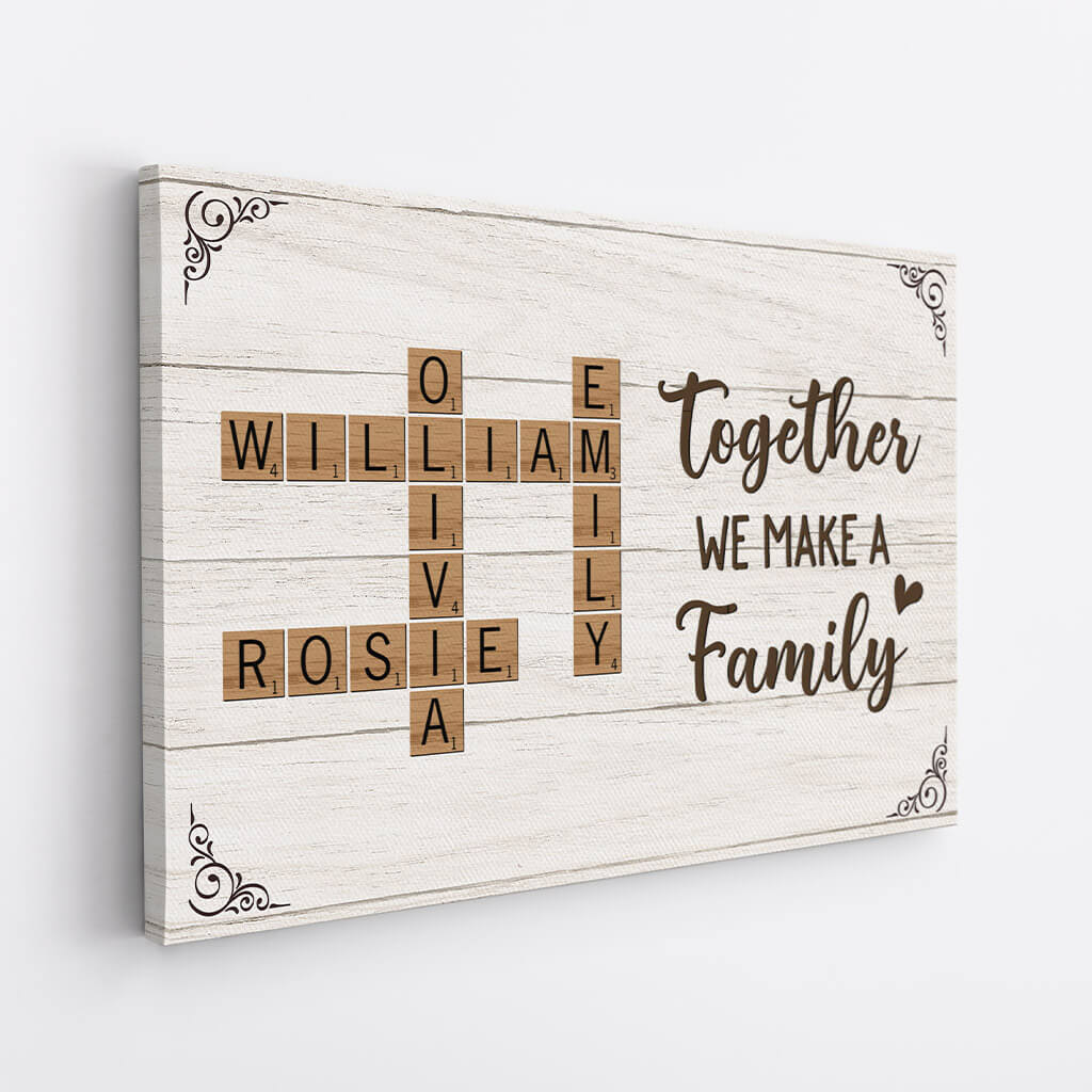 Together We Make A Family Puzzle - Customized Canvas For Parents/Grandparents