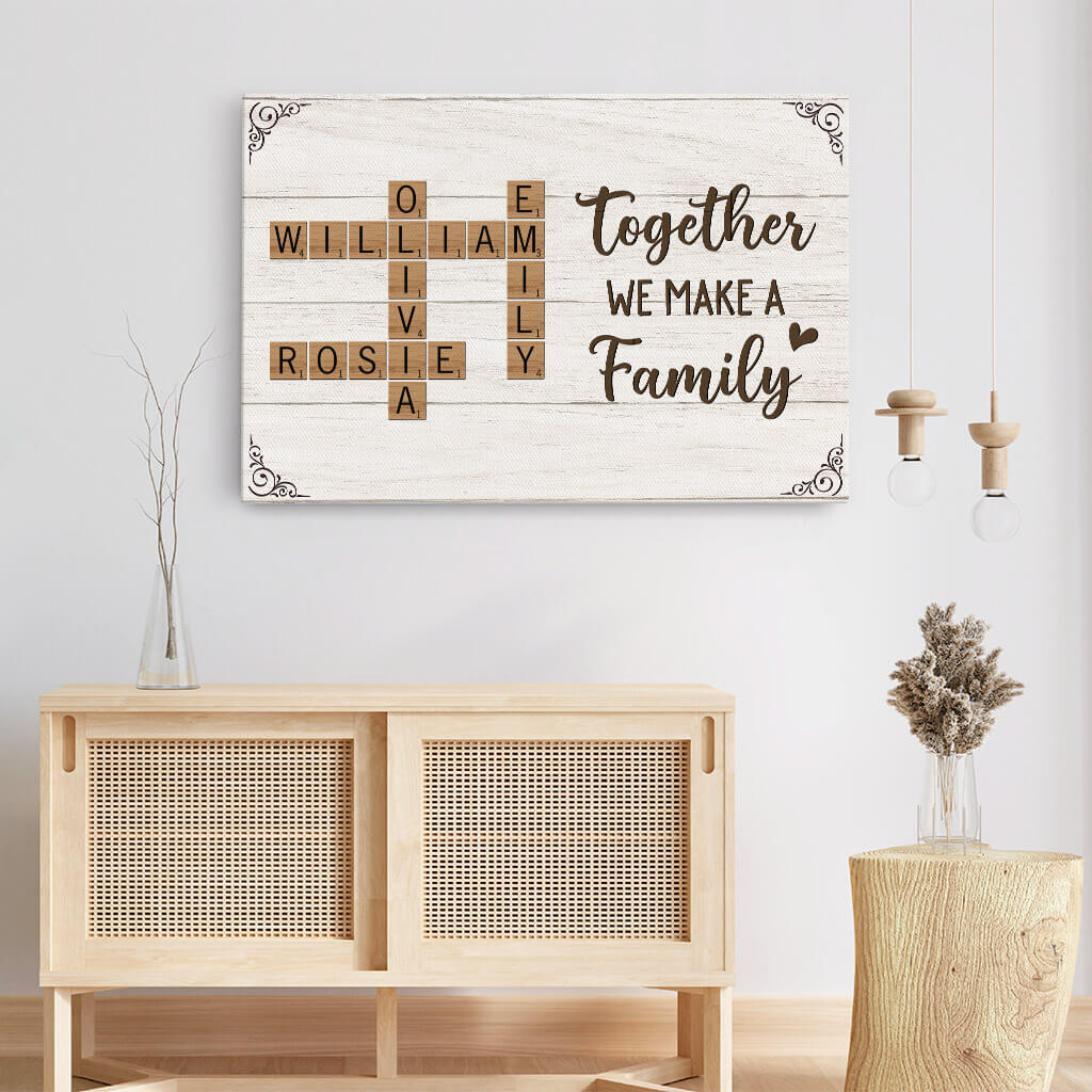 Together We Make A Family Puzzle - Customized Canvas For Parents/Grandparents