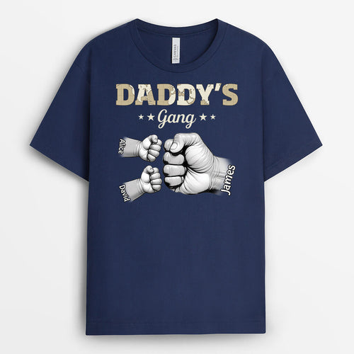 Grandpa's Gang, Fist Bump Grandpa With Kids - Personalized T-shirt For Grandpa