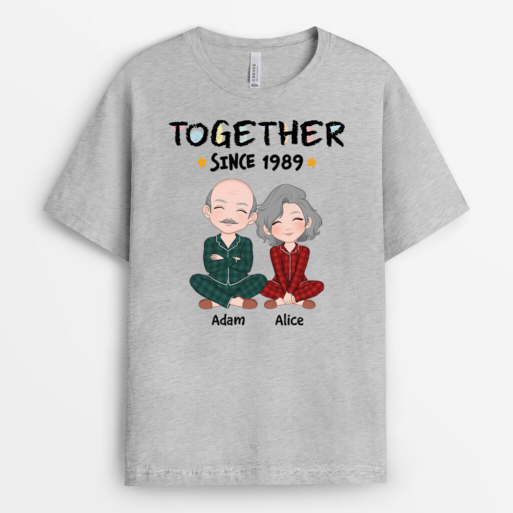 Pastel Together Since T-Shirt - Personalized Gifts For Couples