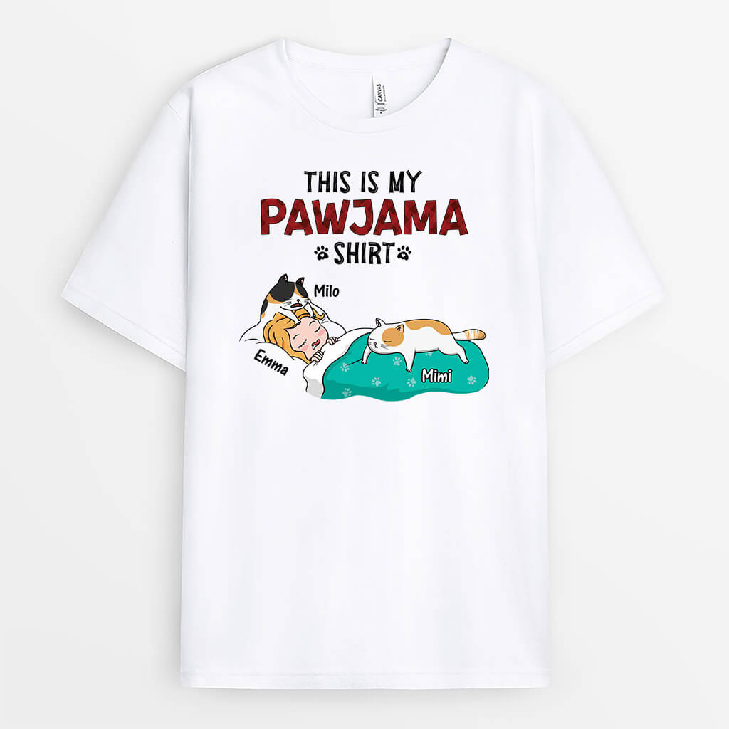 This Is My Pawjama Shirt - Personalized Gifts For Cat Dad