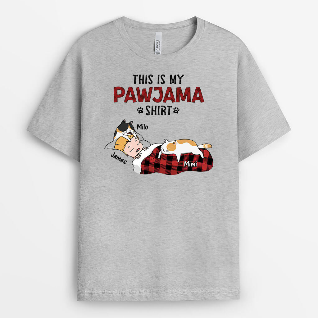 This Is My Pawjama Shirt - Personalized Gifts For Cat Dad