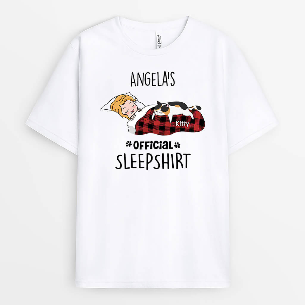 Personalized Official Sleepshirt With Cats - Personalized Gift For Cat Lovers, Funny Gift For Her