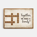 Personalized 'Together We Make A Family' Crossword Canvas - Personalized Gift For Family