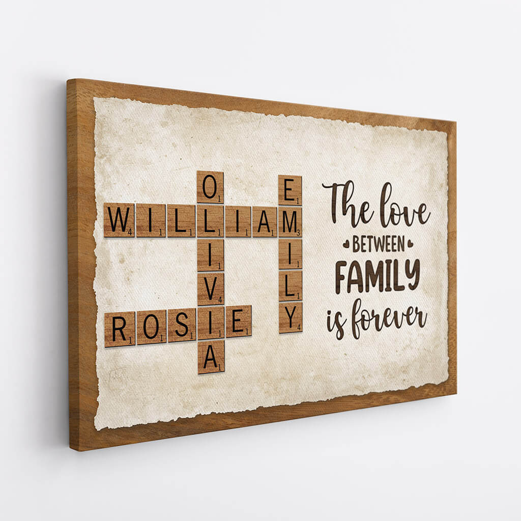 Personalized 'Together We Make A Family' Crossword Canvas - Personalized Gift For Family