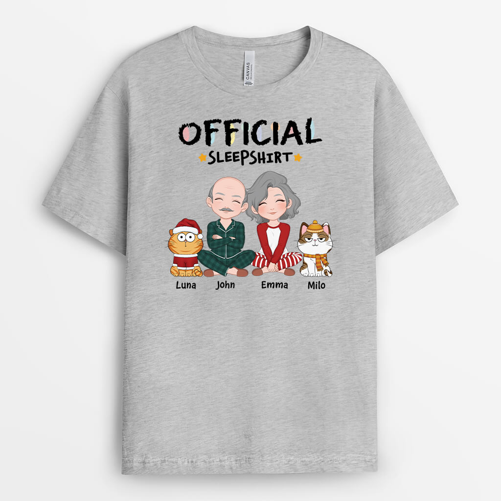 Official Sleepshirt And Cats T-shirt For Couples - Personalized Gift Ideas For Couples