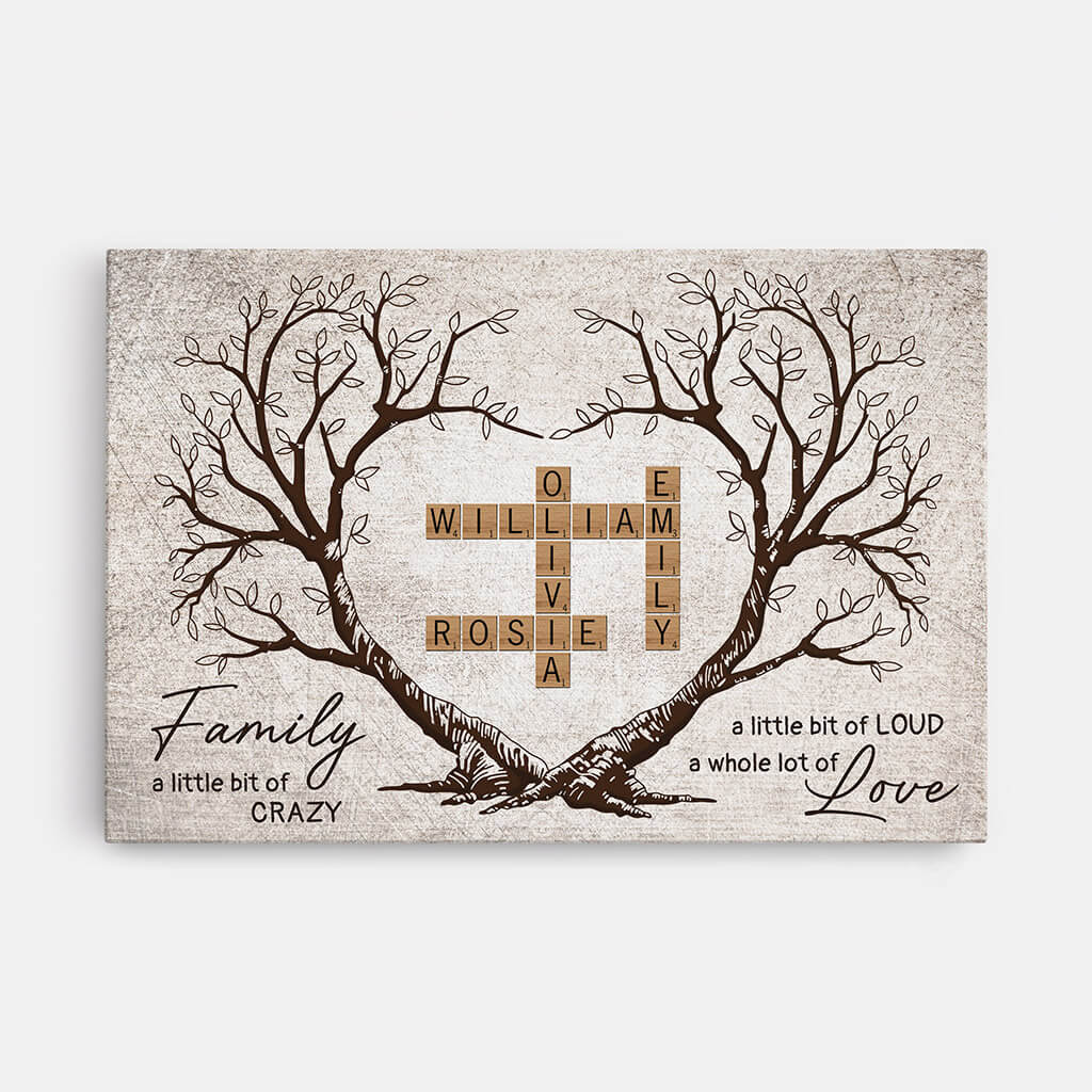 Family A Little Bit of Crazy Canvas - Personalized Gifts For Family