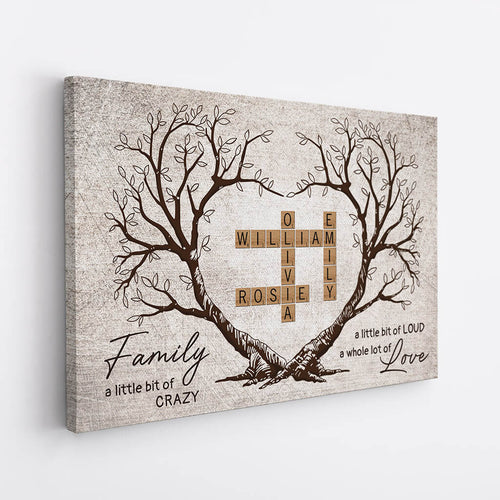Family A Little Bit of Crazy Canvas - Personalized Gifts For Family