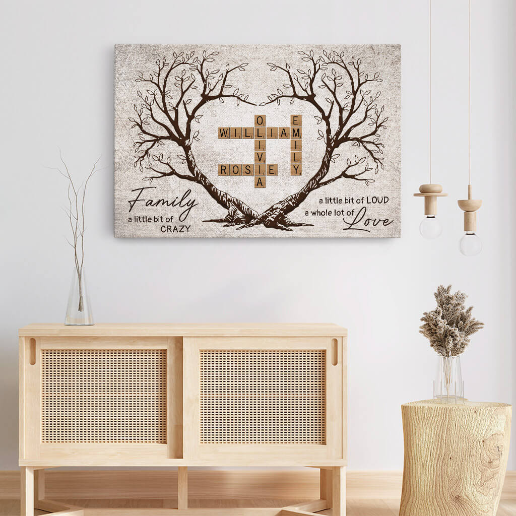 Family A Little Bit of Crazy Canvas - Personalized Gifts For Family