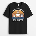 Easily Distracted By Cats T-Shirt - Personalized Gifts For Cat Lovers