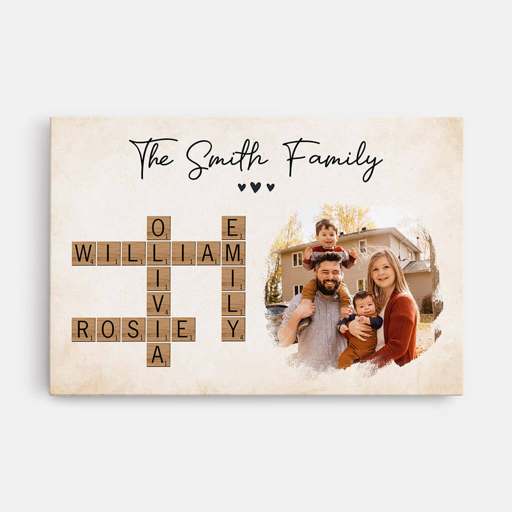The Smith Family Crossword Canvas - Personalized Gifts For Family