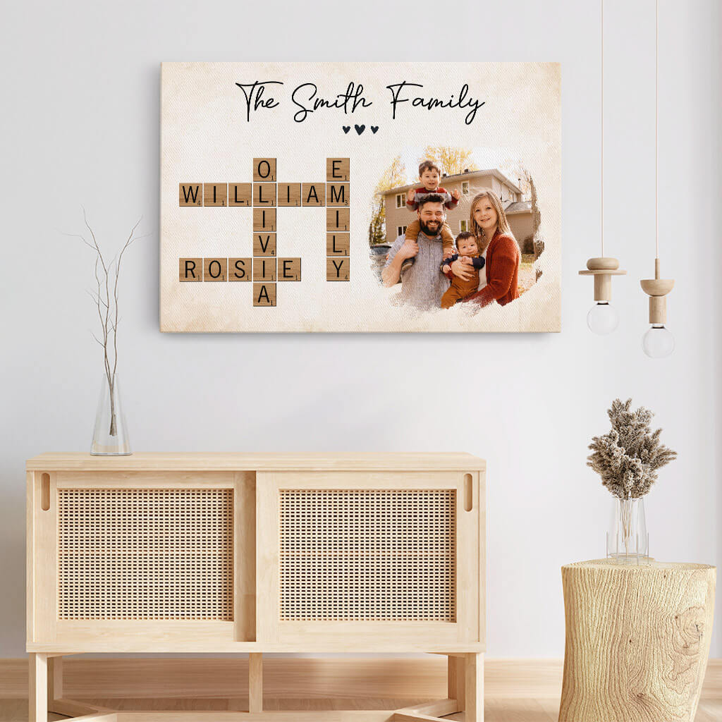 The Smith Family Crossword Canvas - Personalized Gifts For Family