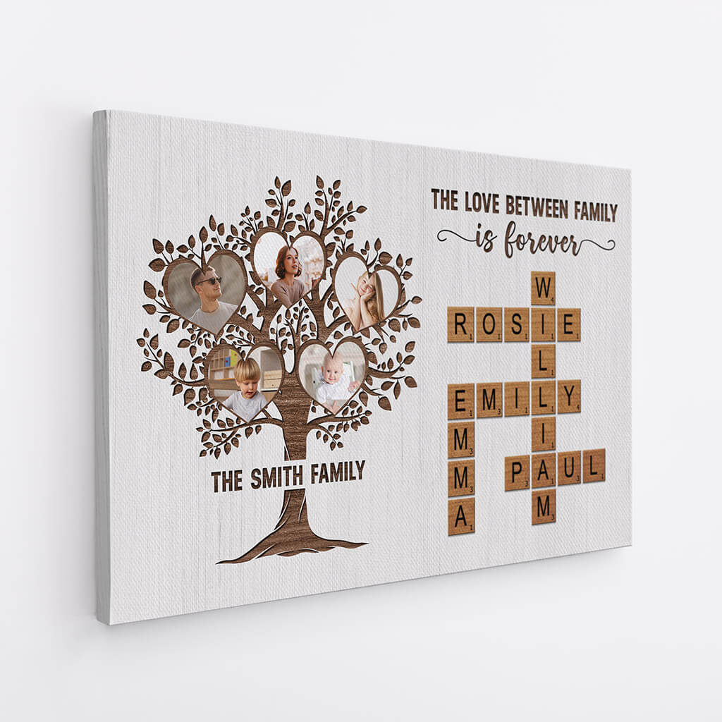 The Love Between Family Crossword Canvas - Personalized Gifts For Family