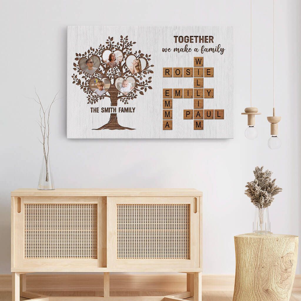 The Love Between Family Crossword Canvas - Personalized Gifts For Family