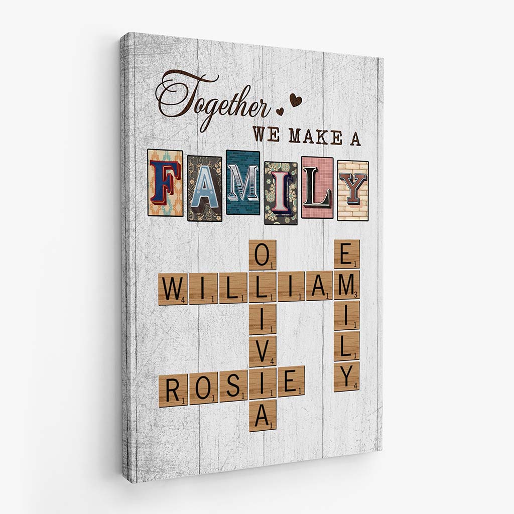 Vintage Together We Make A Family Canvas - Personalised Gifts For Grandparents