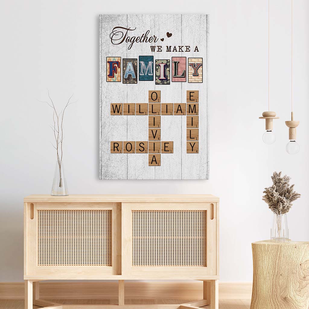 Vintage Together We Make A Family Canvas - Personalised Gifts For Grandparents