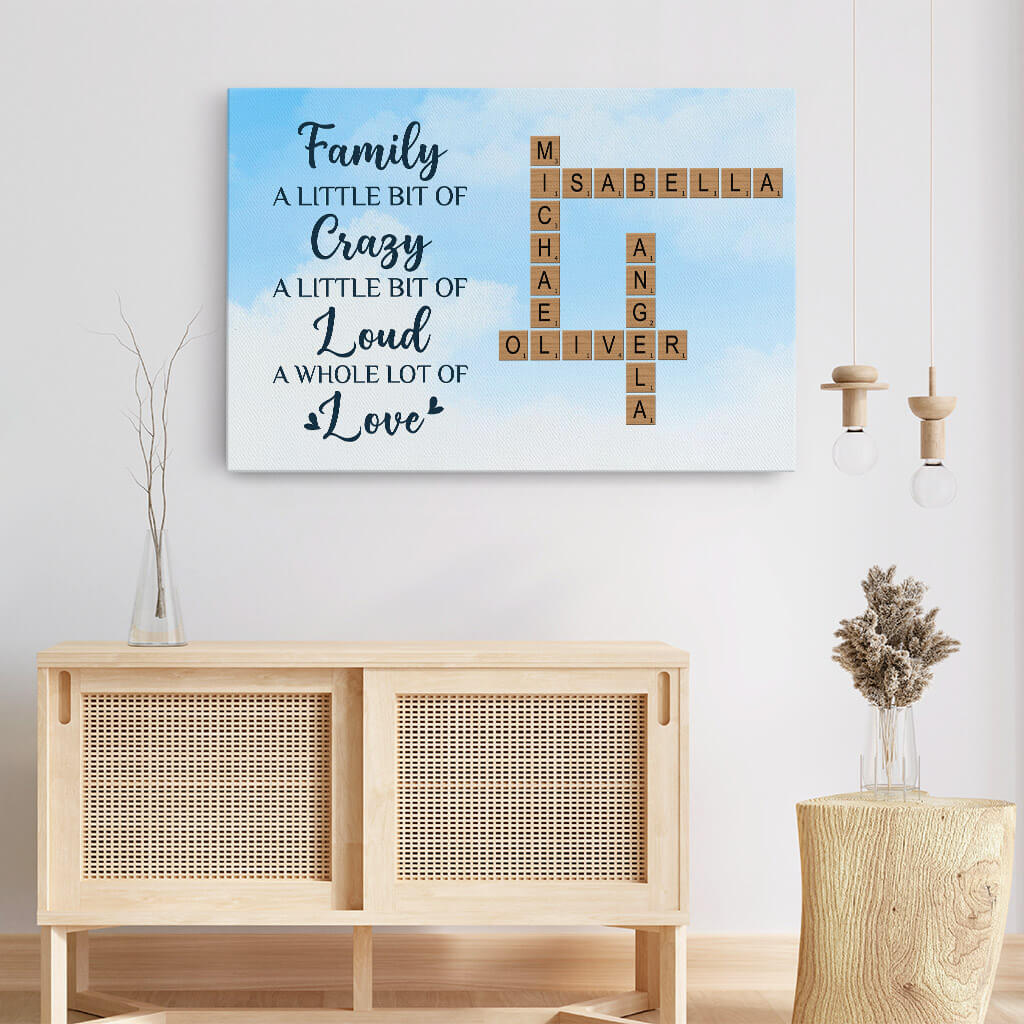 Family A Whole Lot Of Love Canvas - Personalized Family Gifts
