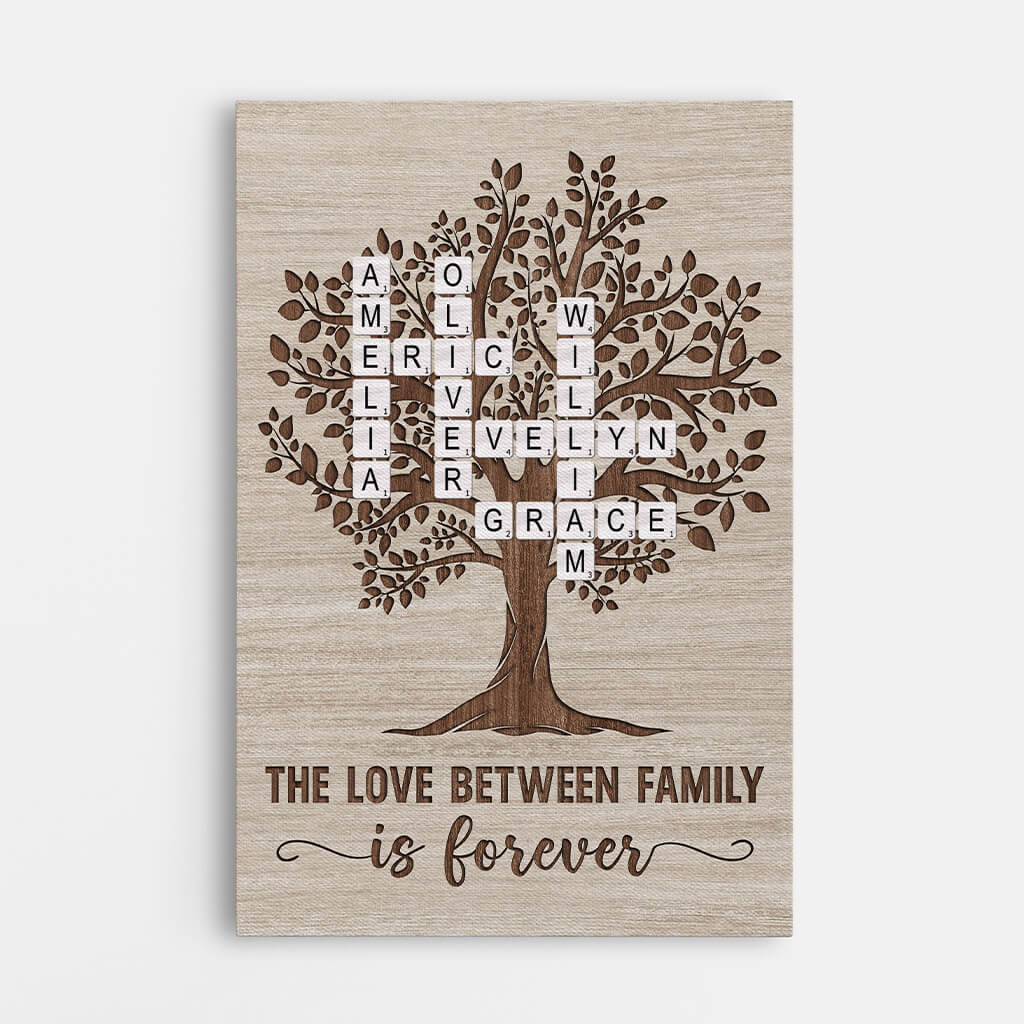The Love Between Family Tree Canvas - Personalized Gifts For Family