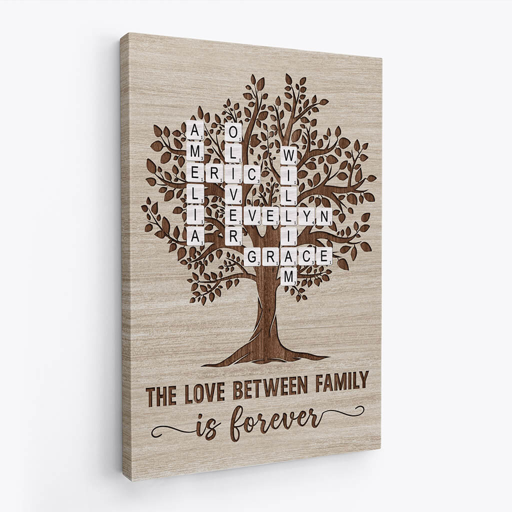 The Love Between Family Tree Canvas - Personalized Gifts For Family