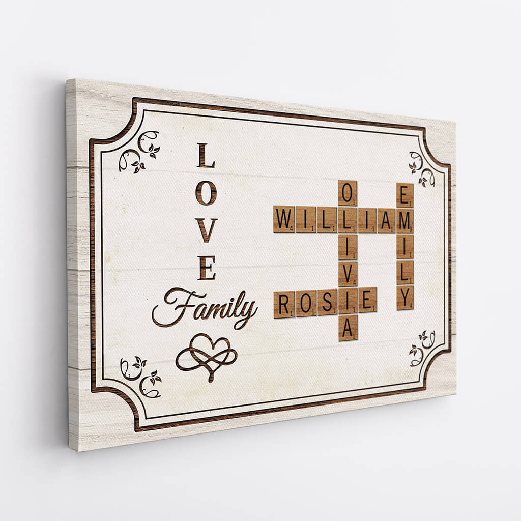 Love Family Canvas - Personalized Gifts For Grandparents