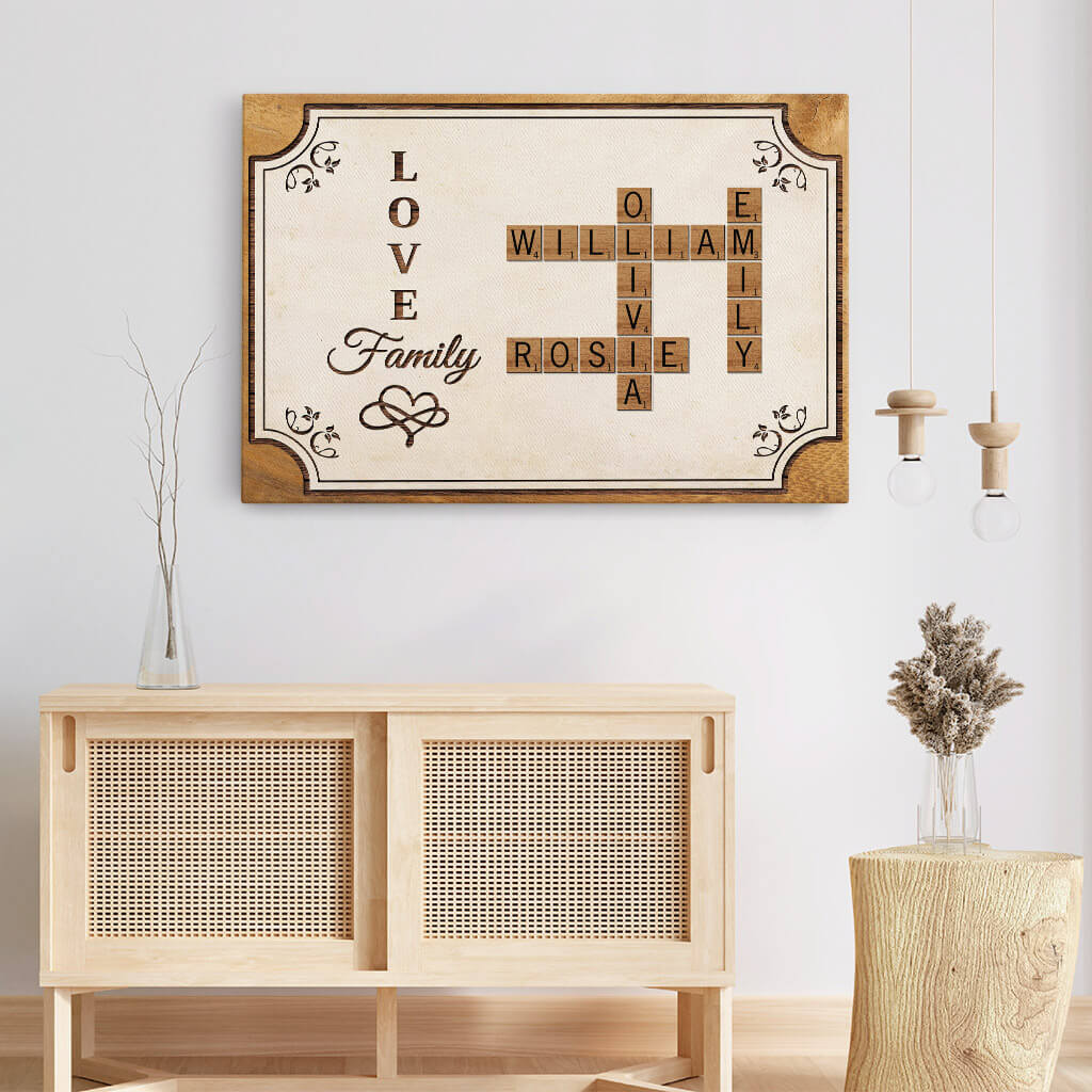 Love Family Canvas - Personalized Gifts For Grandparents