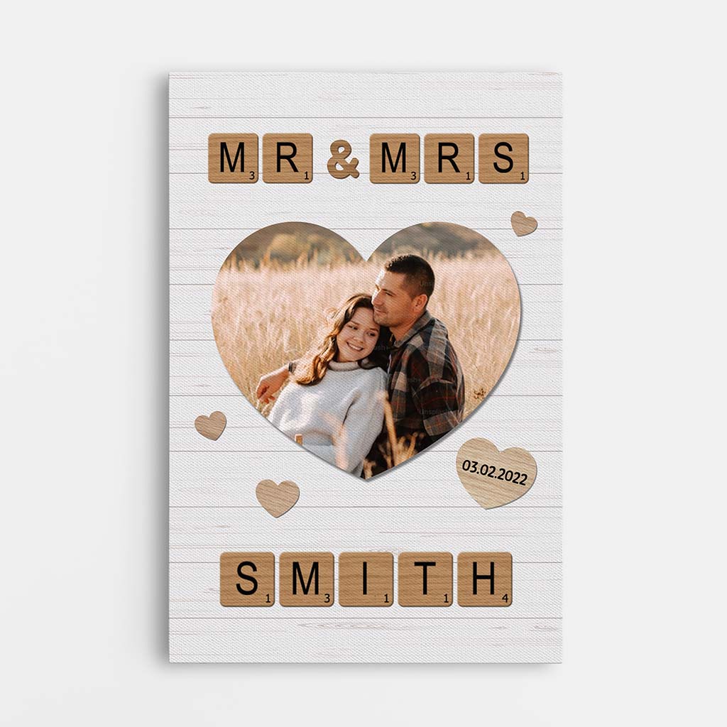 Mr & Mrs Smith Canvas - Personalized Gifts For Couple
