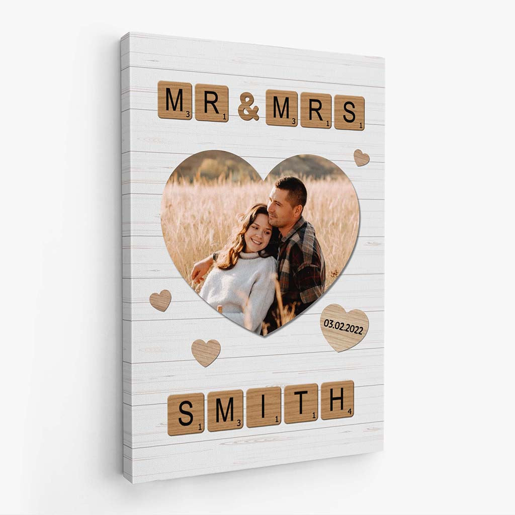 Mr & Mrs Smith Canvas - Personalized Gifts For Couple