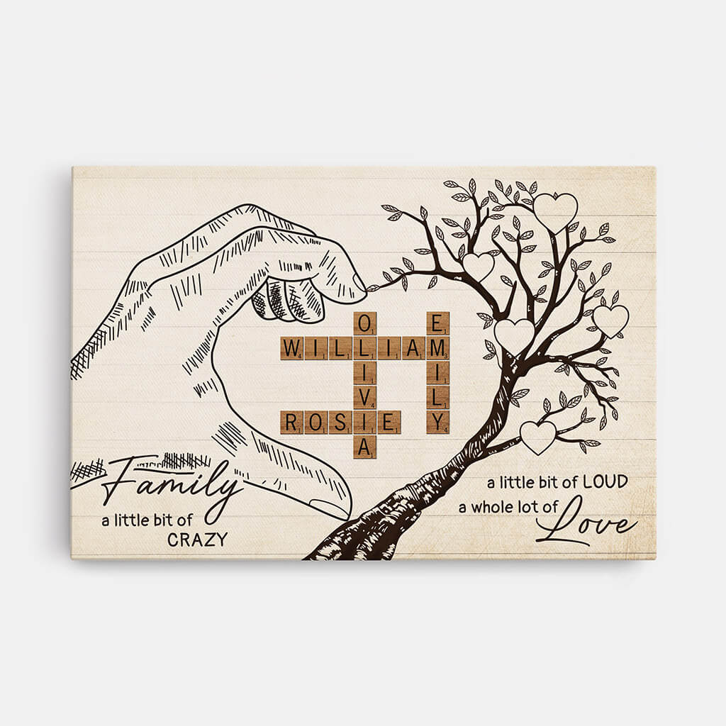 Family A Little Bit Of Crazy Canvas - Personalized Gifts For Grandparents
