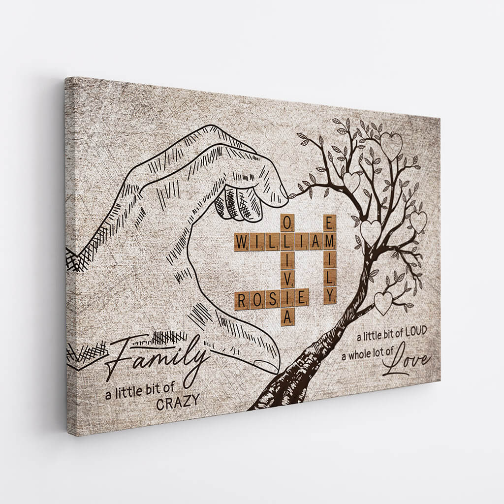Family A Little Bit Of Crazy Canvas - Personalized Gifts For Grandparents