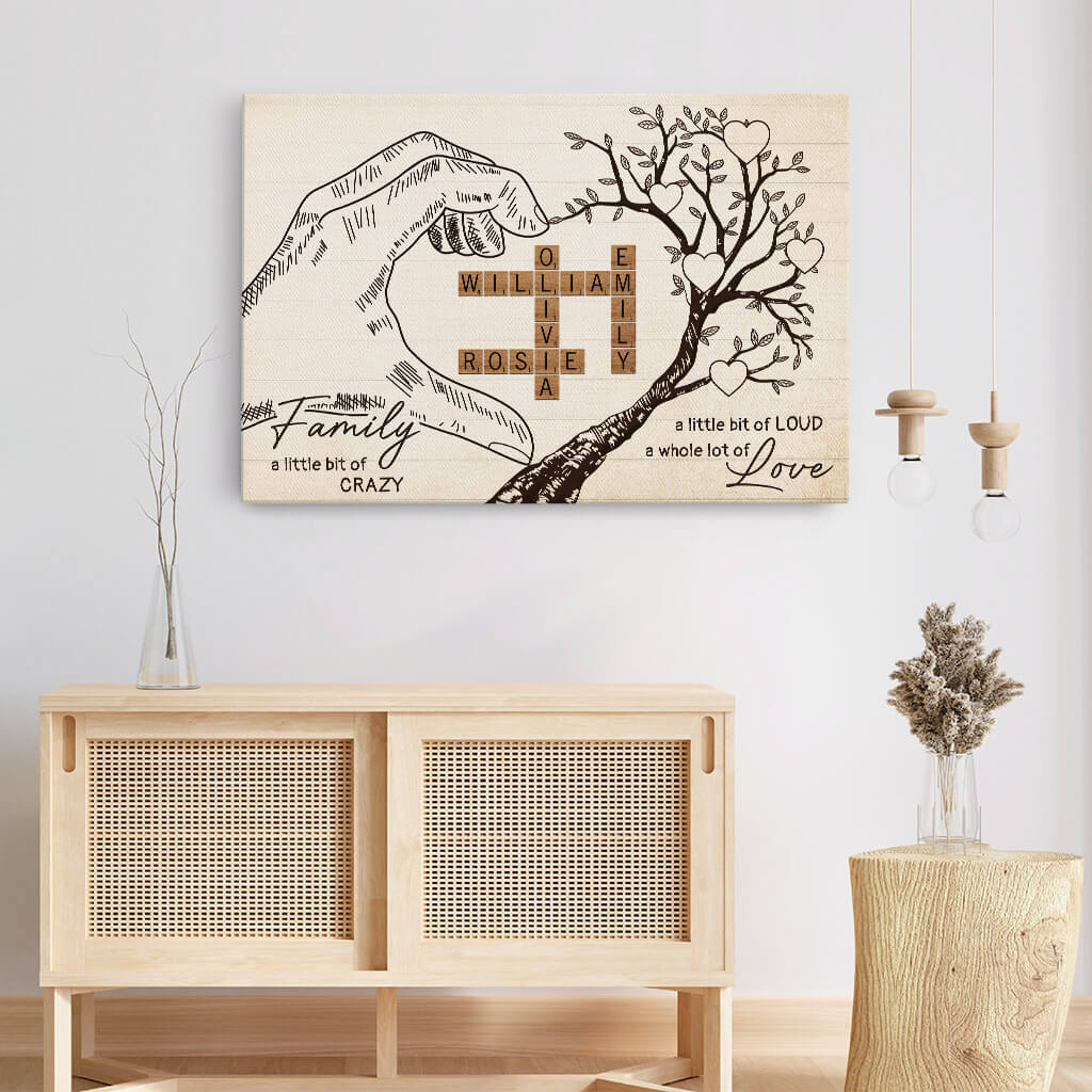 Family A Little Bit Of Crazy Canvas - Personalized Gifts For Grandparents