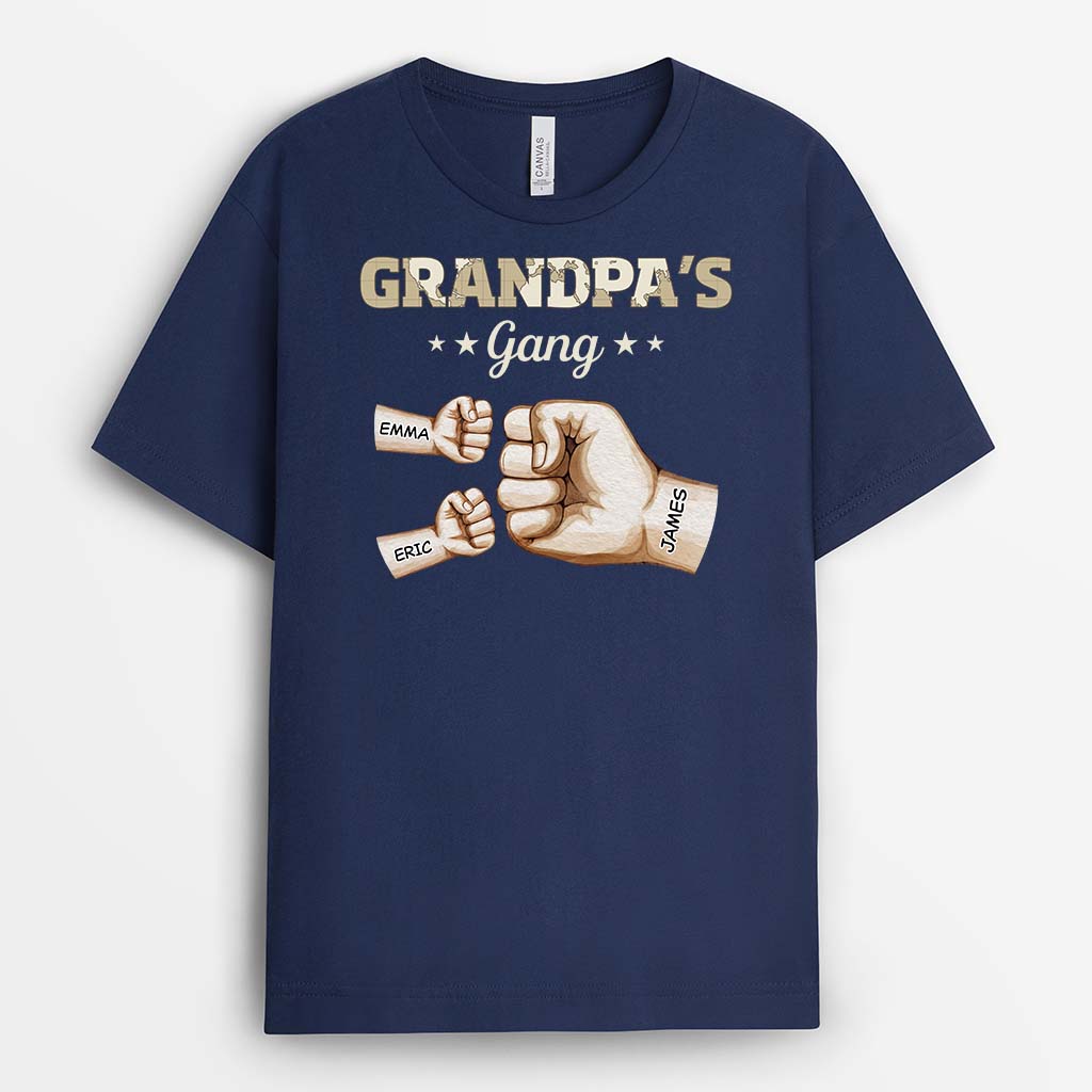 Daddy's Gang Watercolour Fist Bump - Personalized T-shirt For Dad