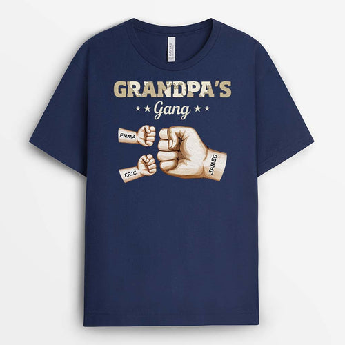 Daddy's Gang Watercolour Fist Bump - Personalized T-shirt For Dad
