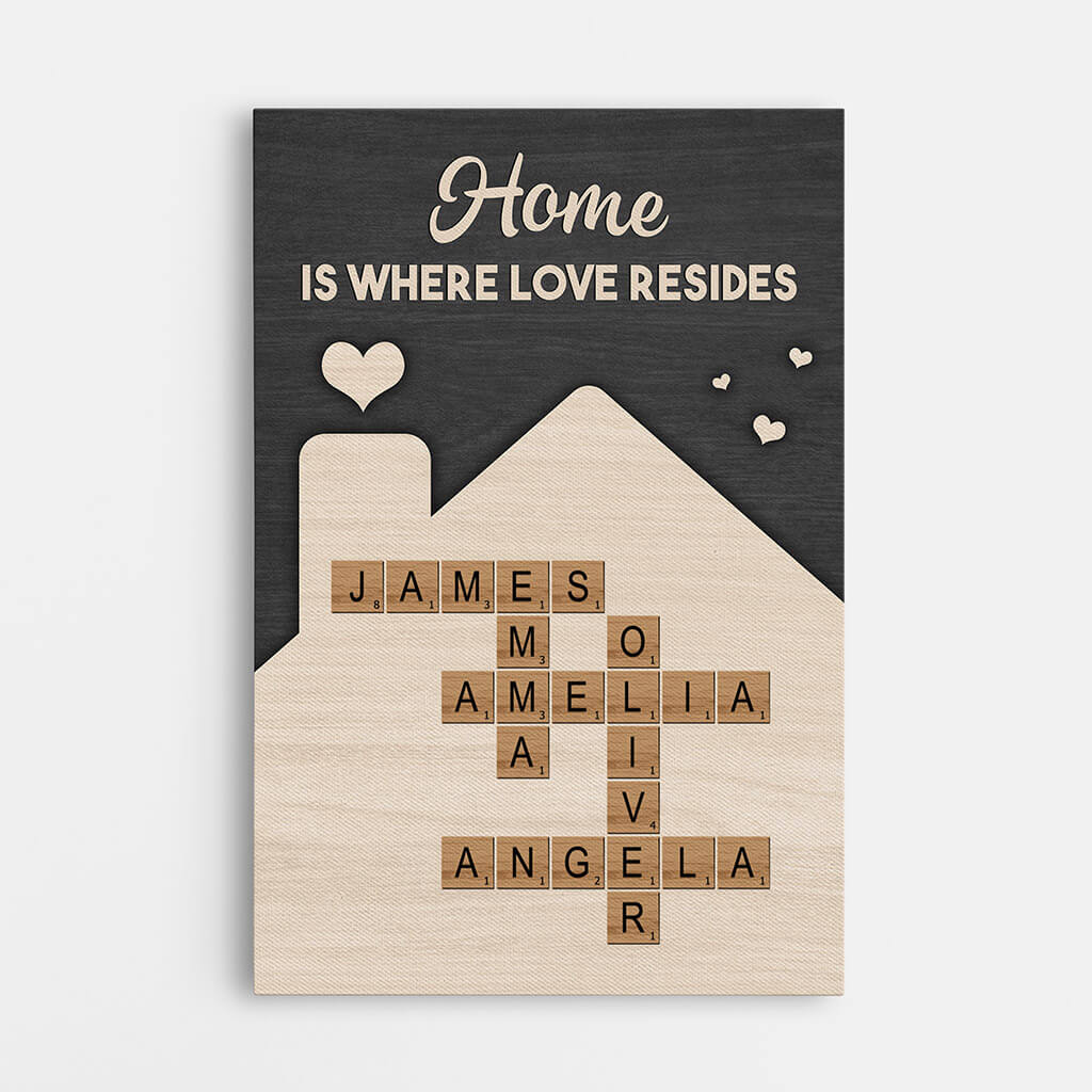 Home is Where Love Resides Canvas - Custom Family Gifts