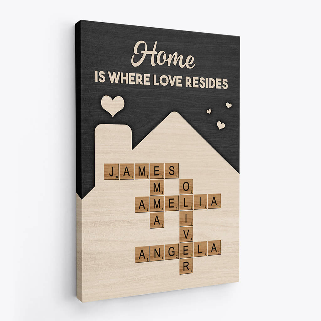 Home is Where Love Resides Canvas - Custom Family Gifts
