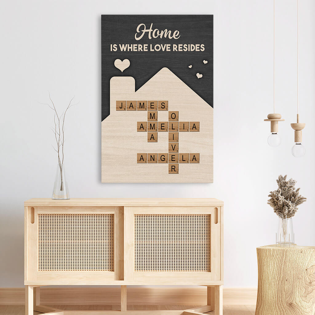 Home is Where Love Resides Canvas - Custom Family Gifts