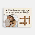 Other Things May Change Us But We Start And End With Family - Personalized Family Photo Canvas