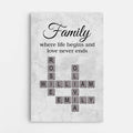 Family Where Life Begins Canvas - Custom Crossword Print