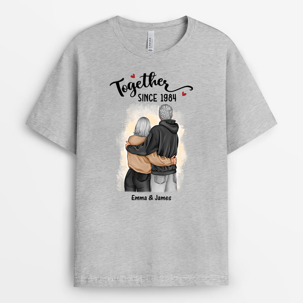 Together Since Couple T-shirt - Personalized Anniversary Presents for Couple