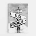 Vintage Street Sign Canvas - Personalized Gifts for Couple