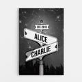Personalized Name Vintage Street Sign Star Canvas for Couple