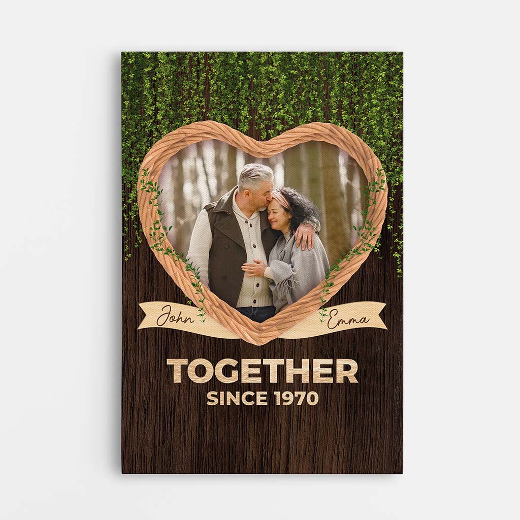Together Since Heart Photo Canvas - Customised Gifts for Couple