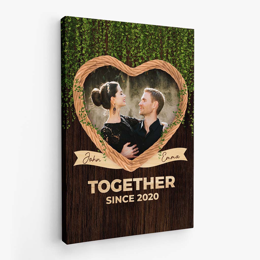 Together Since Heart Photo Canvas - Customised Gifts for Couple