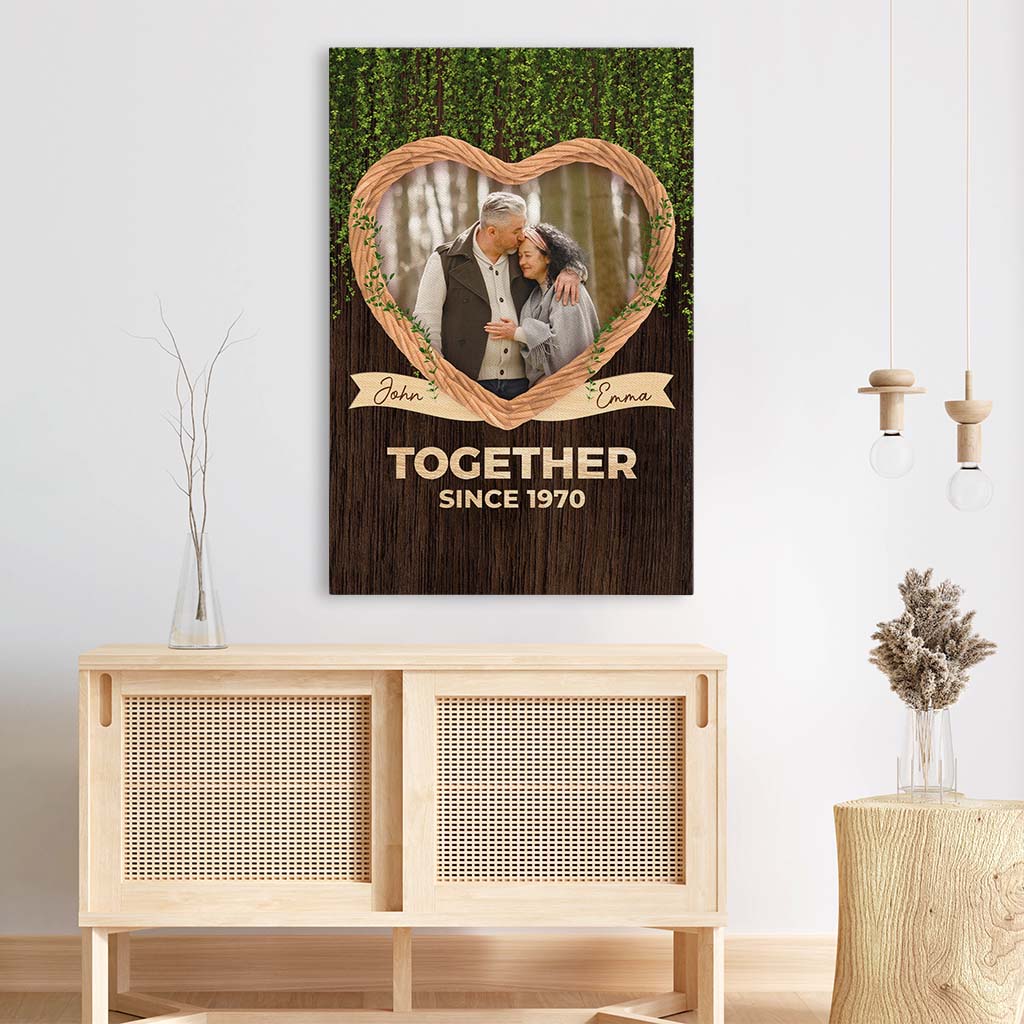 Together Since Heart Photo Canvas - Customised Gifts for Couple