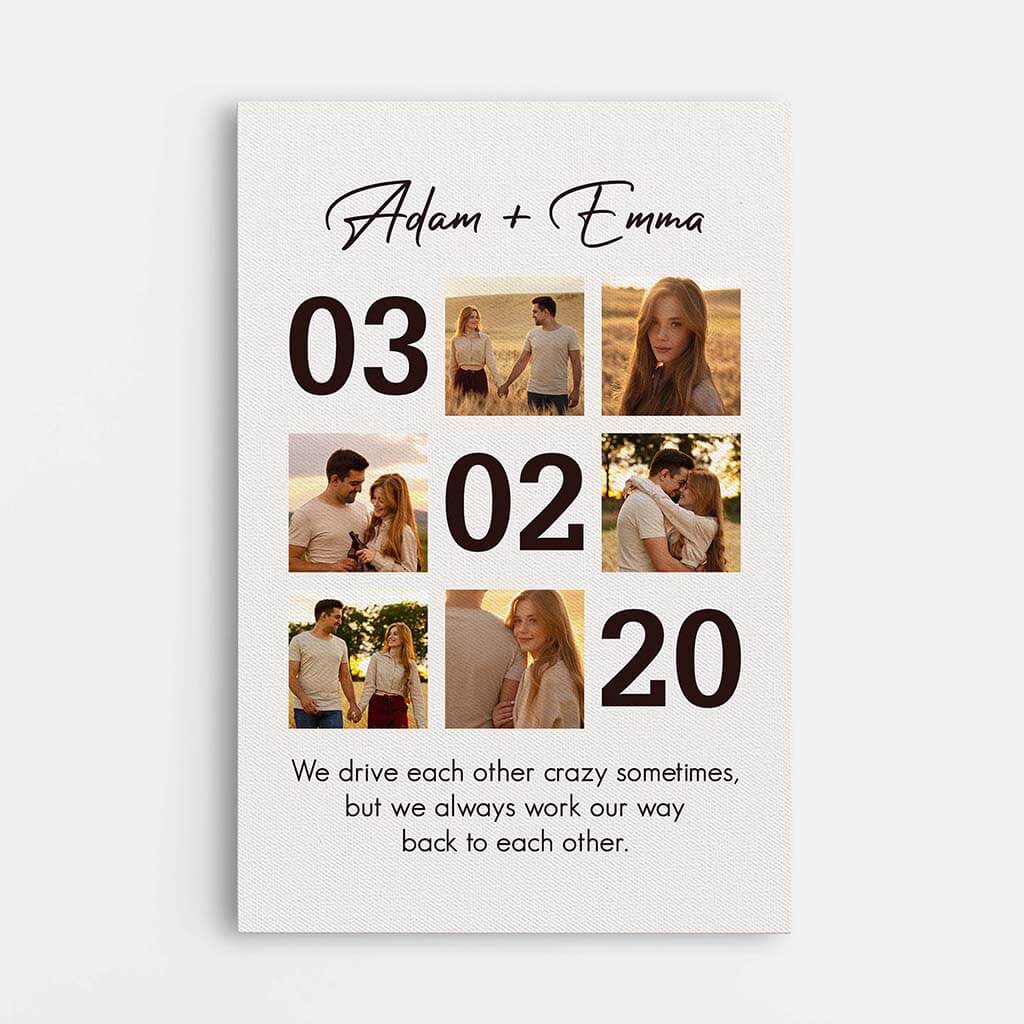 We Always Work Our Way Back Photo Canvas - Personalized Presents for Couple