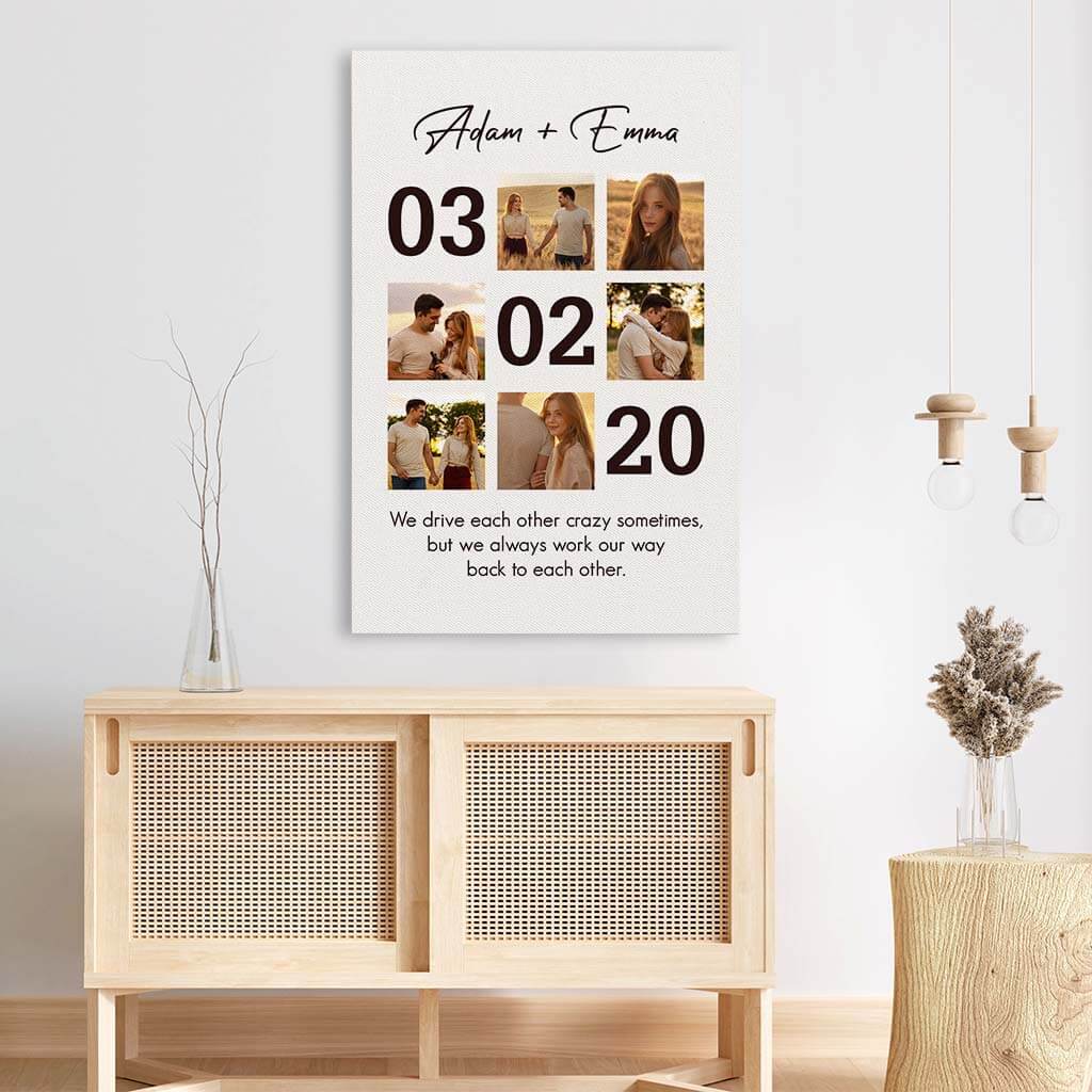 We Always Work Our Way Back Photo Canvas - Personalized Presents for Couple