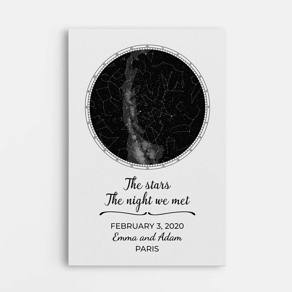 The Night We Met - Personalized Star Map Canvas Print for Couple