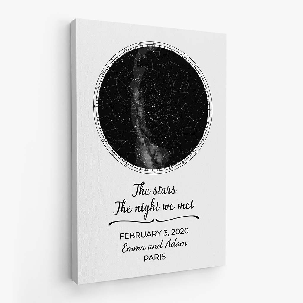 The Night We Met - Personalized Star Map Canvas Print for Couple