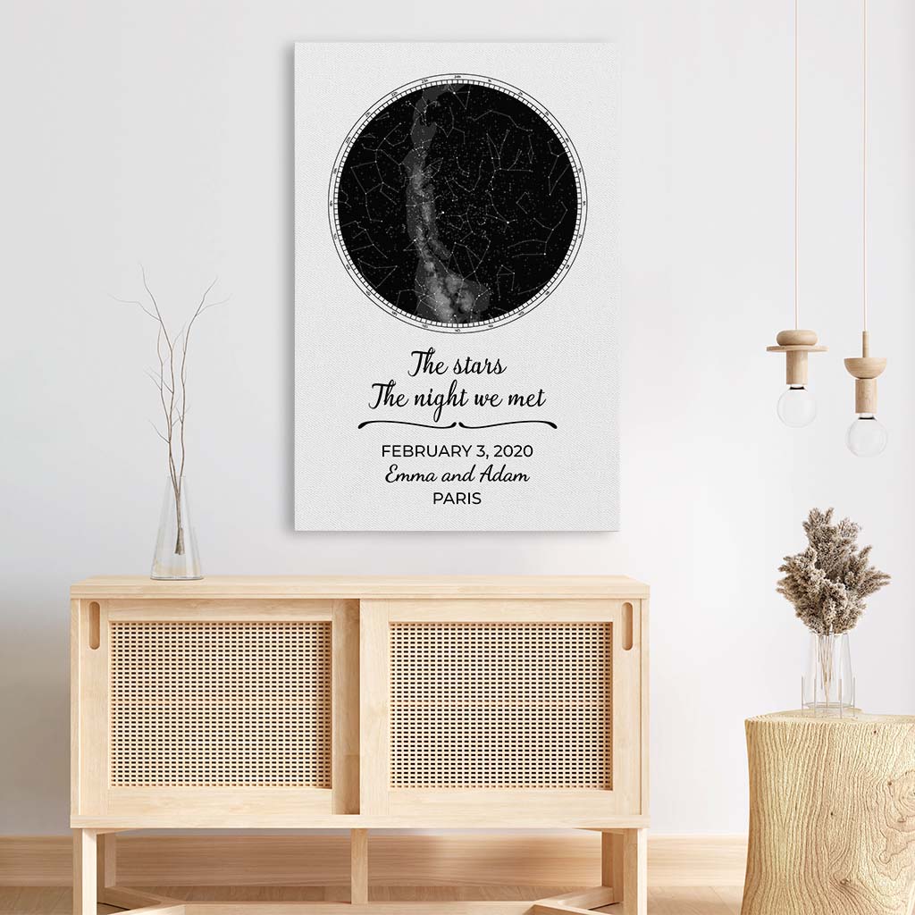 The Night We Met - Personalized Star Map Canvas Print for Couple